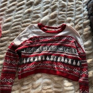 Jessica Simpson Red and White Winter Sweater